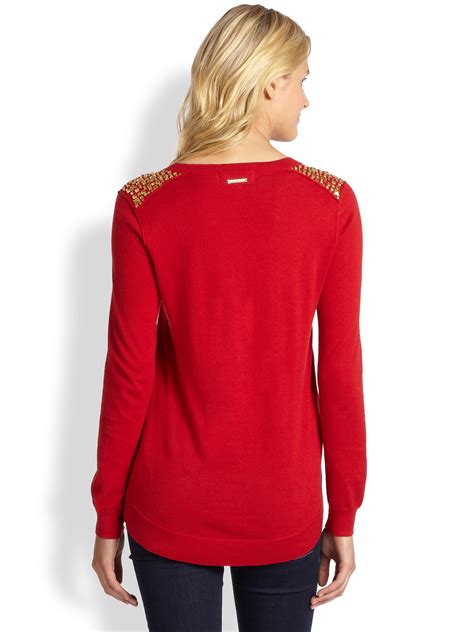 michael kors true red sweater|Michael Kors sweater sale.